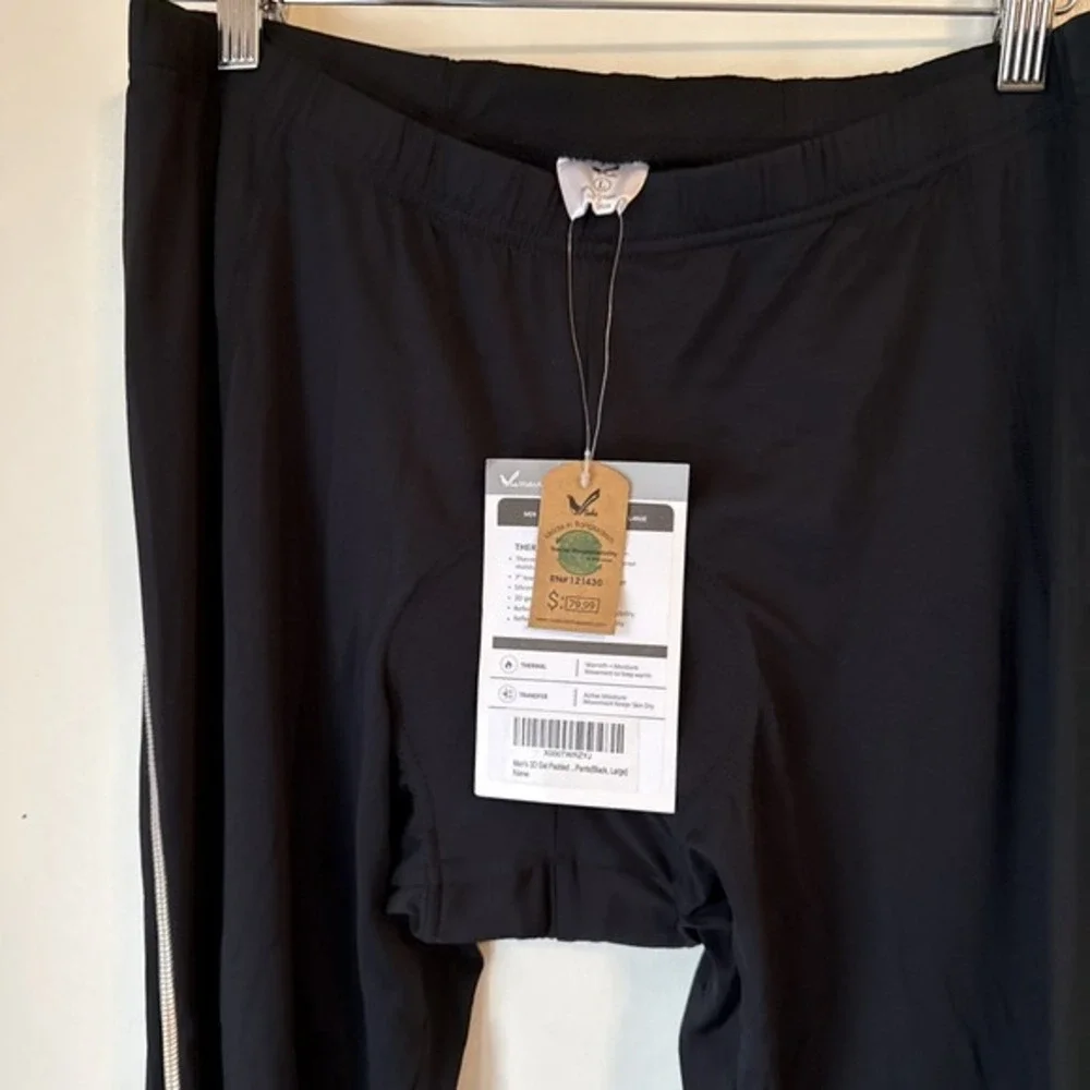 Maks Thermal‎ Cycling Tights Black Size L Breathable Bicycle Pants Padded NWT